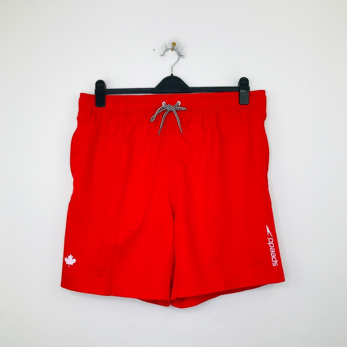 Speedo Men's XXL Swim Shorts Red Canada Mesh Brief Lined Board