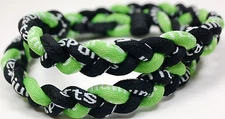Wholesale Lot 10 - 20"  Black Lime Neon Green Titanium Sports Necklaces Tornado