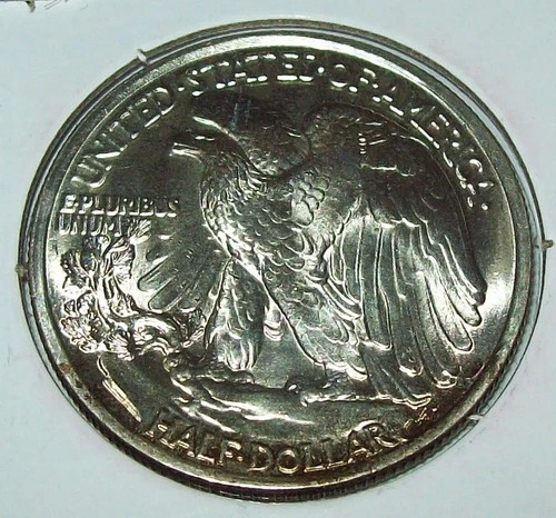 1943 Walking Liberty Silver Half Dollar Toned High Grade Uncirculated 50 Cent