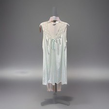 Vanity Fair Nightgown Mint Green Silky Nylon Short, Sleeveless Size Medium