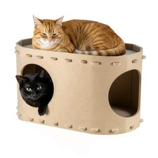 Filz Katzenhöhle Katzenbett Höhle Doppelbett Katzenhaus Stabiler Kratzschutz