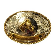 Horse Head on Genuine Nickel Silver Belt Buckle Needs Engraved With Your Name.