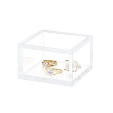 Small Acrylic Box with Lid, Clear Cube Display Case, Multi-Purpose Box Square...