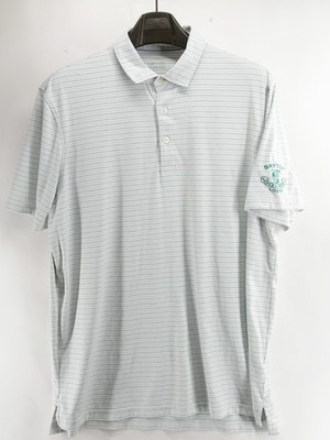 Vineyard Vines Palmero Polo Shirt Mens XL White Green Striped Skytop Lodge Golf