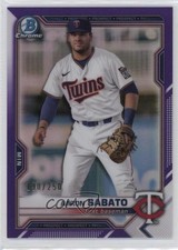 2021 Bowman Draft Chrome Purple Refractor 190/250 Aaron Sabato #BDC-163 0yj0