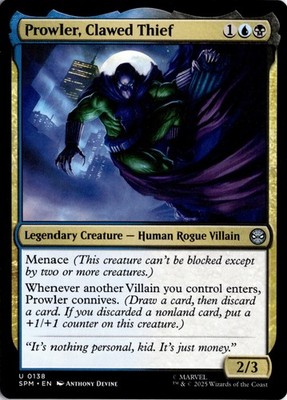 Prowler, Clawed Thief U Marvel's Spider-Man 138 Magic The Gathering