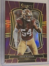 2025 SELECT FRED WARNER PREMIER LEVEL PURPLE PRIZM 49ERS 45/75