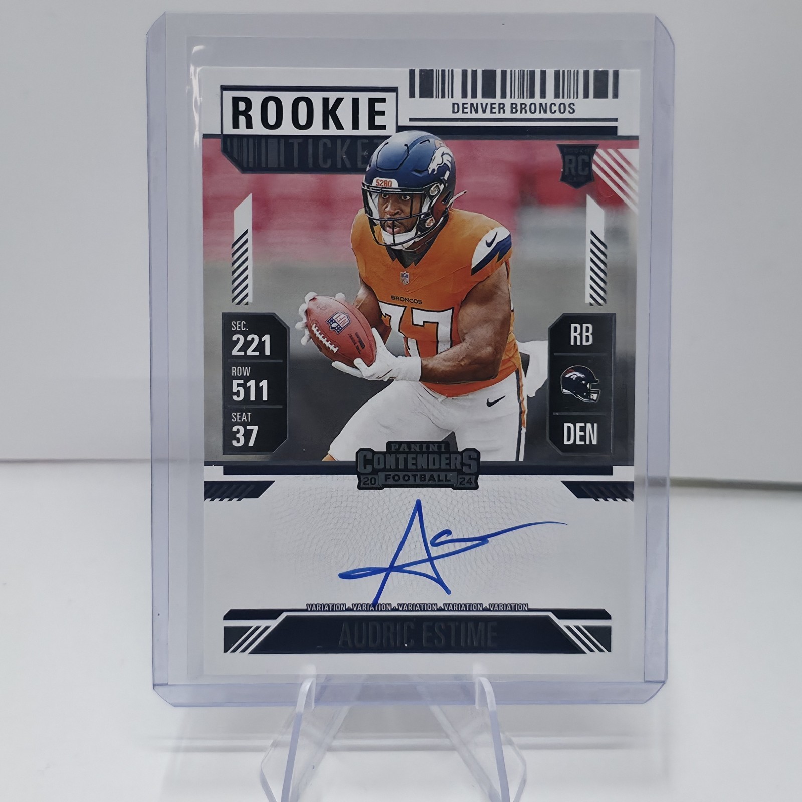 2024 Contenders Audric Estime #120 Rookie Ticket Hobby Variations RPS (RC, AUTO)