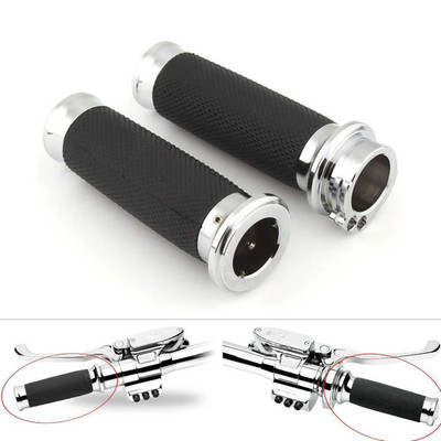 1''Cable Throttle Hand Grips Handlebar Chrome For Harley Road King Street Glide