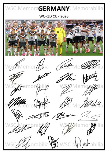 11767. Germany Men Signed Team Sheets (A4 Prints) CHOOSE A VERSION 1972-26