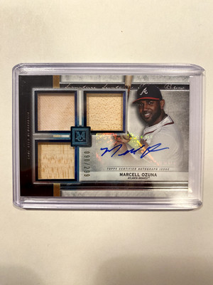 Topps Marcell Ozuna AUTO Braves Signature Swatches Triple Relic /299 #SSTA-MOZ