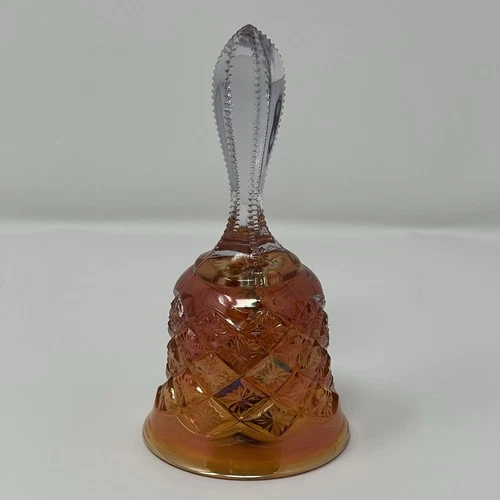 Vintage Fenton Marigold Carnival Glass Daisy Cut Bell