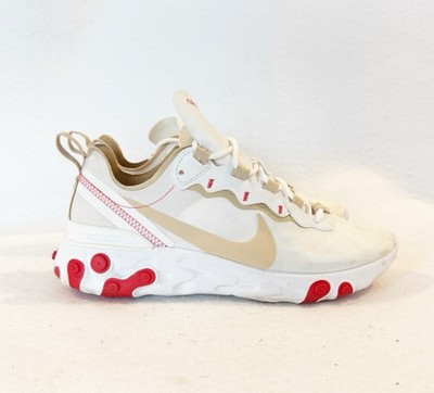 WOMENS NIKE REACT ELEMENT 55 WHITE EMBER GLOW DESERT ORE RUNNING SHOES 7.5