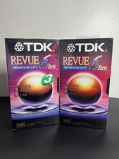 Four TDK Revue T-120 6 Hour Blank VHS Tapes Lot of 4 Premium Quality