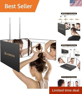 Height Adjustable 360 Viewing Angle Mirror - Perfect for Home Hair Styling