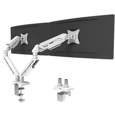 Fydeamer Dual Monitor Arm for 17-35" Screens up to 24.3lbs, White Adjustabl...