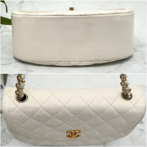 Chanel Vintage Matelassé Half Moon Chain Shoulder Bag Leather Used - Picture 5 of 9