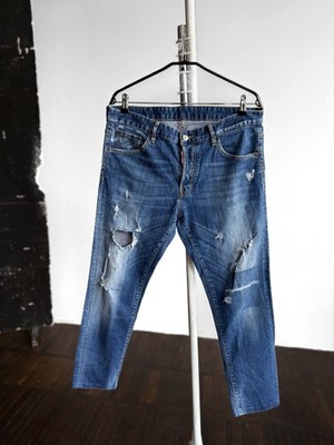 Dsquared2 Mens Cool Guy Jeans Slim Fit Distressed Blue Denim Italy 52, L/XL