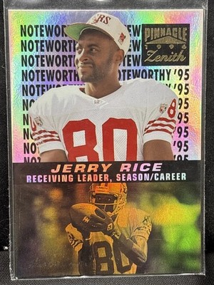 Jerry Rice 1996 Pinnacle Zenith NOTEWORTHY # 2 Of 18 San Francisco 49ers HOF