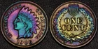 1906 Indian Head One 1 Cent BULLSEYE Rainbow Toning (56-60)