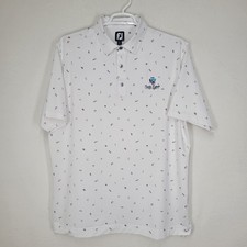 Footjoy FJ Polo Shirt Golf bag Doodle All Over Print Lisle Performance XL