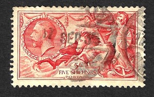 1934 Great Britain KGV Sea Horses Scott #223 used stamp CV $115