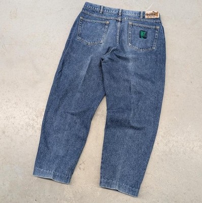 Vintage 90s PUMA Faded Blue Denim Jeans Puma Patch