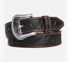 Tony Lama Mens Floral Tooled Western Belt C40068 Size 38
