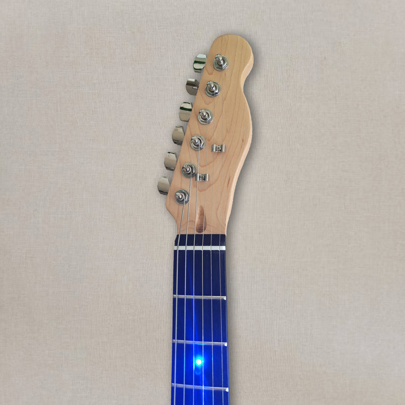 Transparent Acrylic TL Electric Guitar Rosewood Fretboard Maple Neck Blue Light