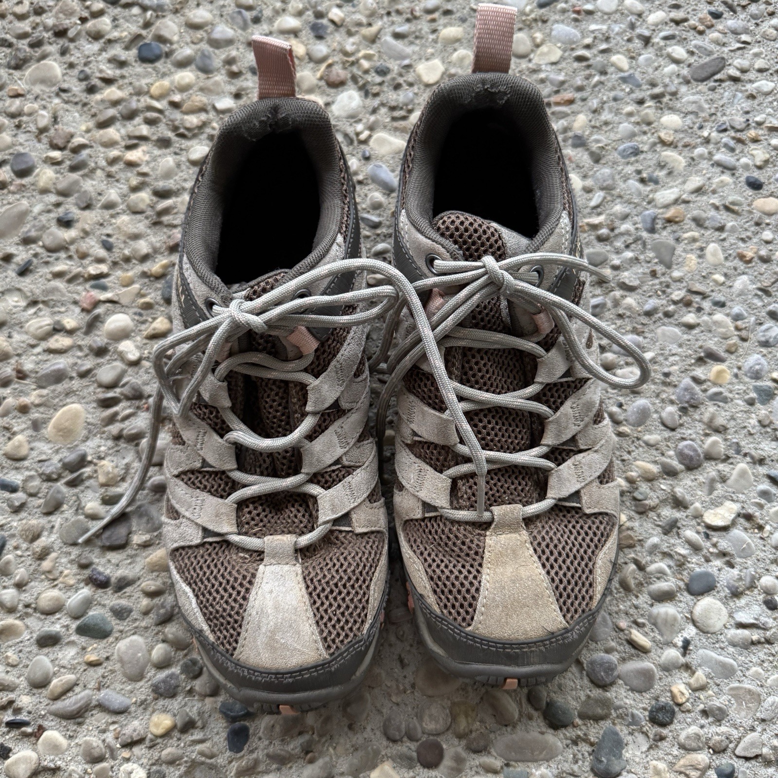 Merrell scarpe da trekking donna 9 marroni scamosciate a rete basse trail outdoor J033034