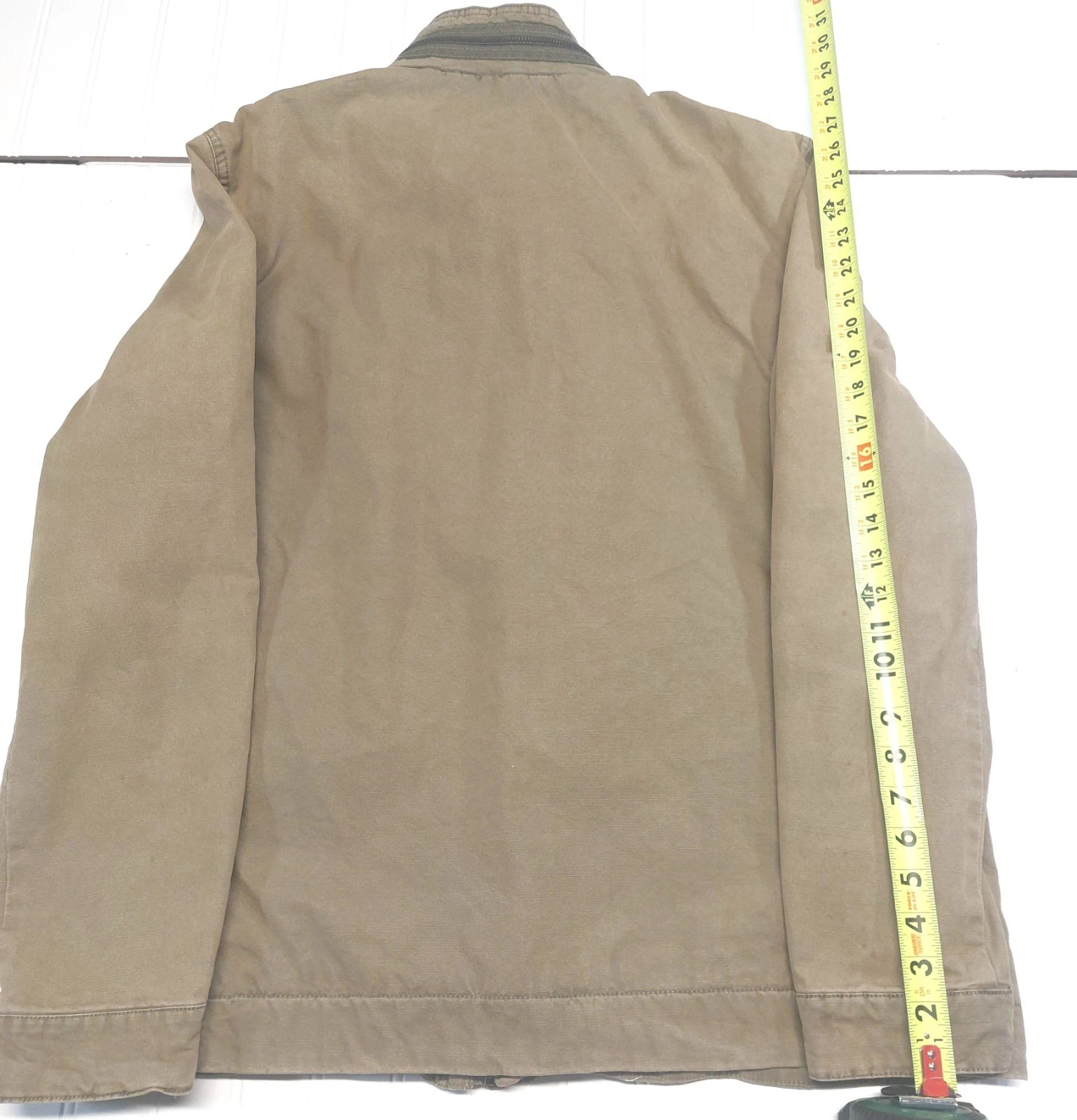 Levis Military Trucker Style Canvas Green Jacket Size XL Zipper& Button  image 5