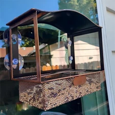 Lilyang Window Bird Feeder, Metal Bird Feeder Window with Wide View, Window B...