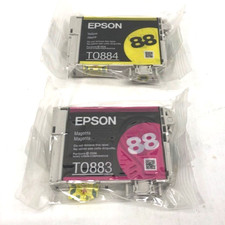 Epson 88 Yellow Magenta Ink Cartridges T0883 T0884 Genuine OEM - NEW/SEALED