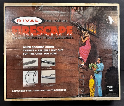 Vtg Rival Reliables Firescape 15 Ft Emergency Fire Escape Ladder Original Box