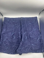 Saks Fifth Avenue Mens Navy Blue Floral Print Shorts Size40 8” Inseam 100% Linen