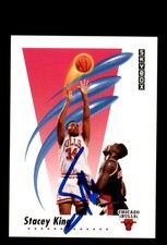 Signed Basketball Card Auto Stacey King 1991-92 SkyBox #40 Chicago Bulls