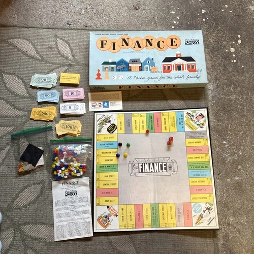 Vintage 1958 Parker Brothers Business Trading Finance Board Game — good cond