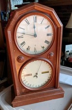 Antique Seth Thomas Calendar Double Dial Mantle Clock 