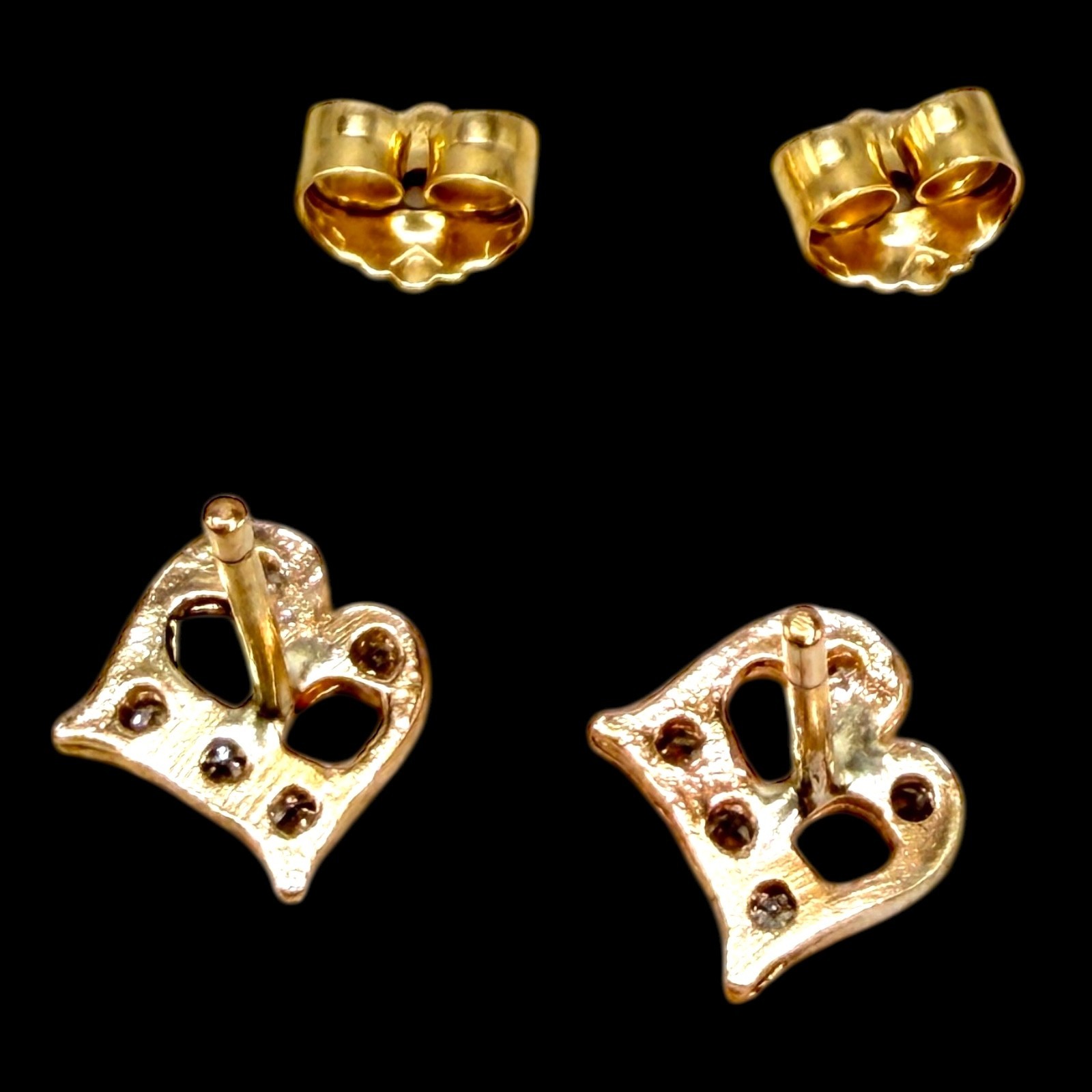 B Initial Letter Diamond Solid 14k Yellow Gold St… - image 4