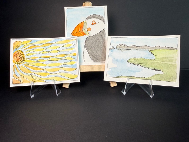 ACEO Original | “Wild Atlantic Way” Set of Three | 2.5 x 3.5 |  OOAK Signed 2026