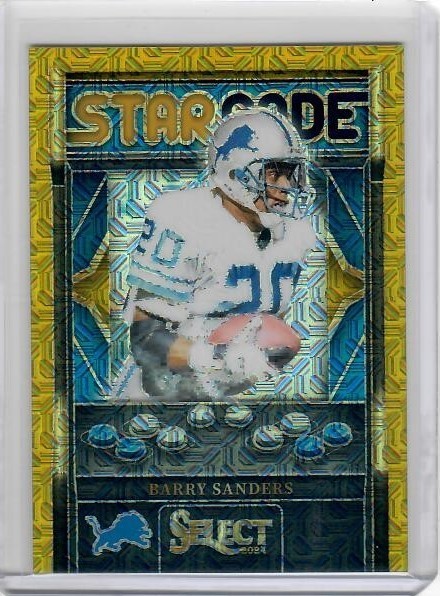 BARRY SANDERS 2024 SELECT Starcade Case Hit GOLD PRIZM 5/10 SSP Detroit Lions