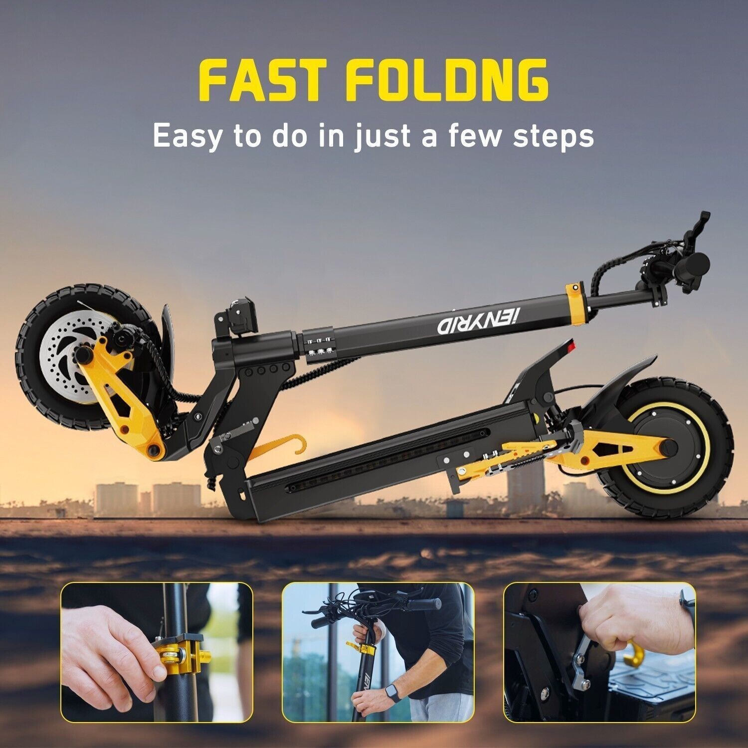 Electric Scooter 48v 2400W For Adult 10"Off Road Fat Tires Doul Motor E Scooter