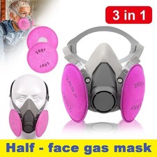 3-in-1 Half Face Respirator Facepiece with 2097 Filters for Painting Spraying