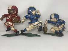 Lot of 3 Vintage 1976 Metal Football Players HOMCO Plaques Wall Hanger USA Made
