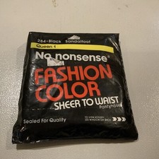 284 No Nonsense Fashion Color Sheer To Waist Pantyhose Black Sandal foot Queen 1
