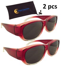 2 PAIRS Womens Fit Over Sunglasses Polarized Wear Over Glasses Driving Ladies