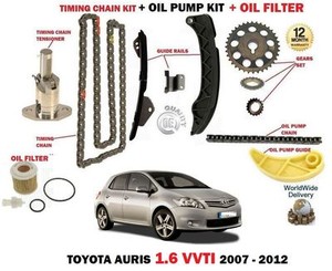Fur Toyota Auris 1 6 Vvti 07 Steuerkette Spannrolle Olpumpe Set Filter Ebay