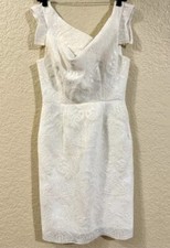 Rare Black HALO EVE Women Dress Pearl 598 Lace White Size 4
