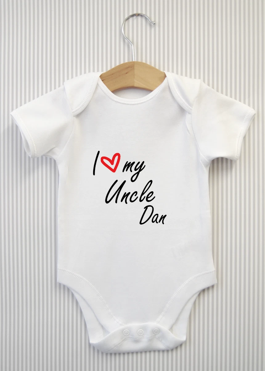 Personalised I love my Uncle Baby Grow Vest Bodysuit Babygrow Gift Baby Shower