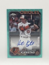 2024 Topps Chrome Update Heston Kjerstad #AC-HK Aqua Wave Auto RC /199 Orioles